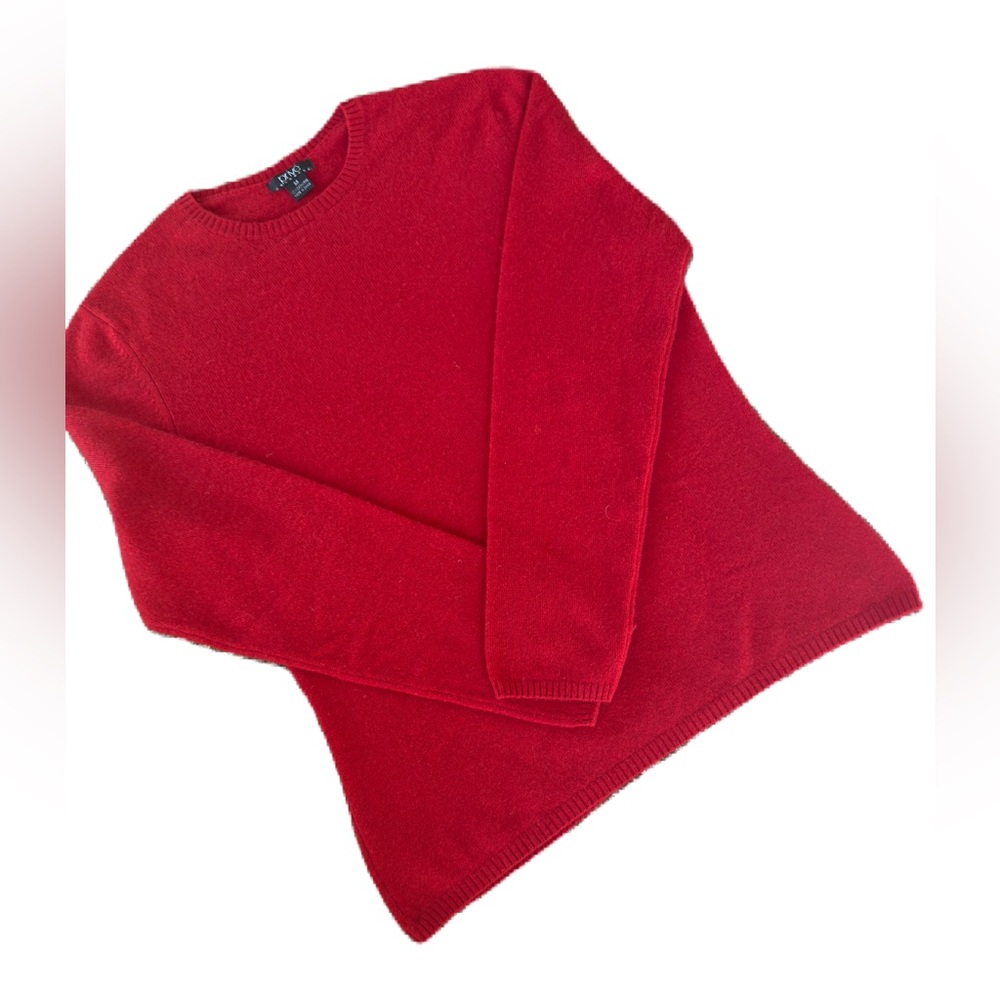 Prive’ Elegant Cashmere Red Crew Neck Sweater Size M
